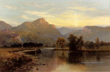 Tal y Llyn Pays de Galles du Nord paysage Alfred de Breanski Snr Peinture à l'huile